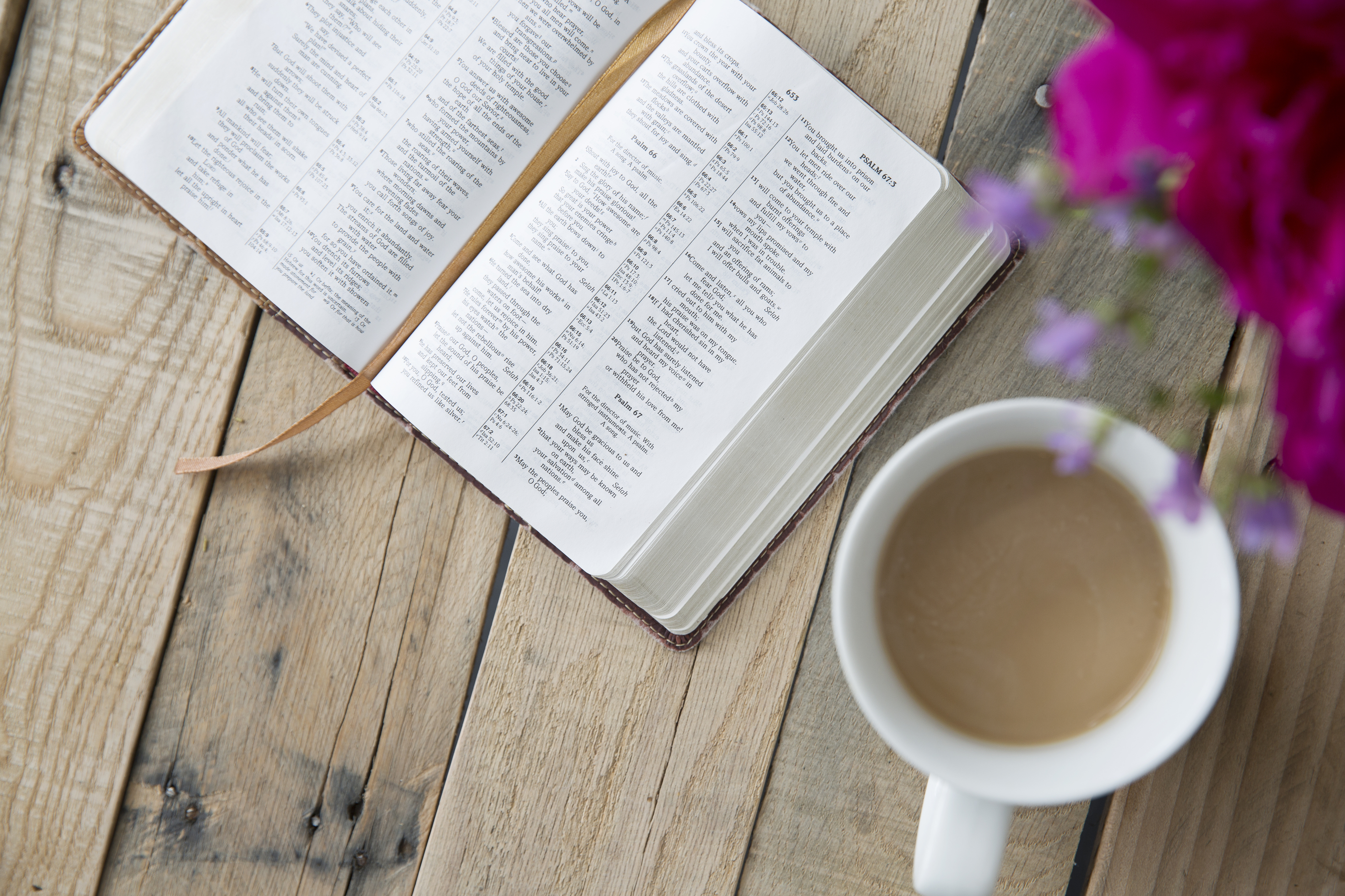 bible and coffee